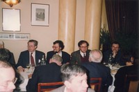 Le soir de l'inauguration. De gauche à droite : Jean-Louis Greffe (Nancy), Gerhard Heinzmann (Nancy), Michael Astroh (Sarrebruck) et Volker Peckhaus (Erlangen)