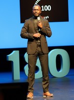Mamadou Lamine Ngom à la finale régionale de MT180, le 2 mars 2023. Crédits : Université de Lorraine